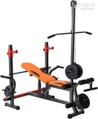 مسطبة تمارين متعددة المسند متحرك وسط اعلى اسفل + فراشة فلاي + بكرة اعل...