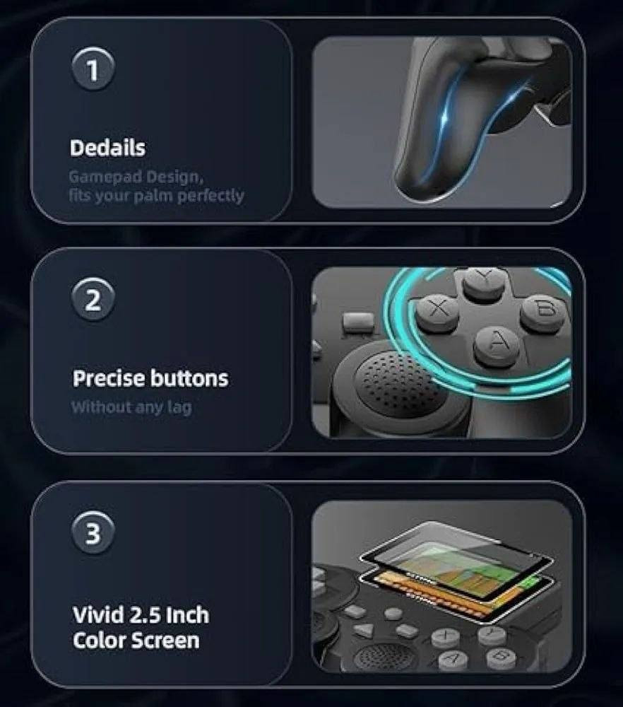 جهاز ألعاب محمول
يجمع أجواء الطفولة

 مع أكثر من 520 لعبة كلاسيكية ممتعة
يدعم التوصيل على التلفزيون بشاشة عالية الوضوح لتجربة لعب جماعية مليئة بالذكريات

تشغيل أكثر من 520 لعبة كلاسيكية جاهزة.

اللعب بشكل محمول أو عبر التوصيل على التلفزيون (HD Output).

مثالي للأطفال، الأصدقاء، الأزواج، ولحظات الترفيه العائلية

متنقل بفضل البطارية القابلة للشحن.

 الموديل: S10

 عدد الألعاب: 520 لعبة مدمجة

 الشاشة: ملونة عالية الوضوح بدقة 320×240

 إمكانية التوصيل على التلفزيون عبر HDMI/AV مع مزامنة اللعب

 تصميم مريح مع أزرار تحكم سهلة الاستخدام

 بطارية: 1020mAh ليثيوم قابلة للشحن

 زمن التشغيل: 6 – 7 ساعات متواصلة

يدعم اللعب الثنائي (Player 1 & Player 2)

 صغير وخفيف الوزن، سهل الحمل والتنقل

السعر 20 الف دينار عراقي 

يوجود توصيل جميع المحافظات 🇮🇶🇮🇶


**إذا كنت صاحب هذا الإعلان وتريد حذفه لأي سبب، رجاءا أرسل رسالة إلى الدعم الفني**