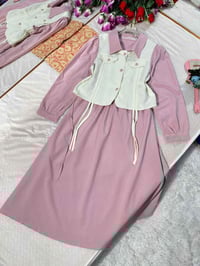 فستان مع كنزة • دابل تركي • فري سايز ٤٥-٧٠