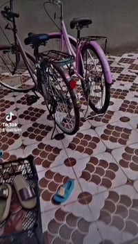 بايسكل وردي • تايرات جدد • بريك كدامي