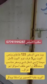 دار للبيع #مكتب_الاساس #حي_السفير 125م زراعي سند 25 طابقين ونص سعر منا...