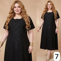 دشداشه سوداء • قماش كشمير • مقاسات ٢إكس-٥إكس