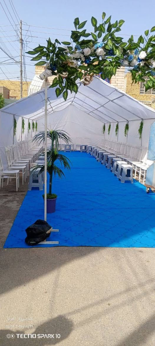 تجهيزات السيد للأفراح
يتوفر لدينا چادر مع كراسي وطبلات للمناسبات والافراح
كذالك الكوشه الخاصه بلعرسان مع كافه ملحقاتها
للاستفسار مراسلتنا عبر الصفحه او الاتصال ع الرقم التالي 
*********** عنواننا ذي قار
