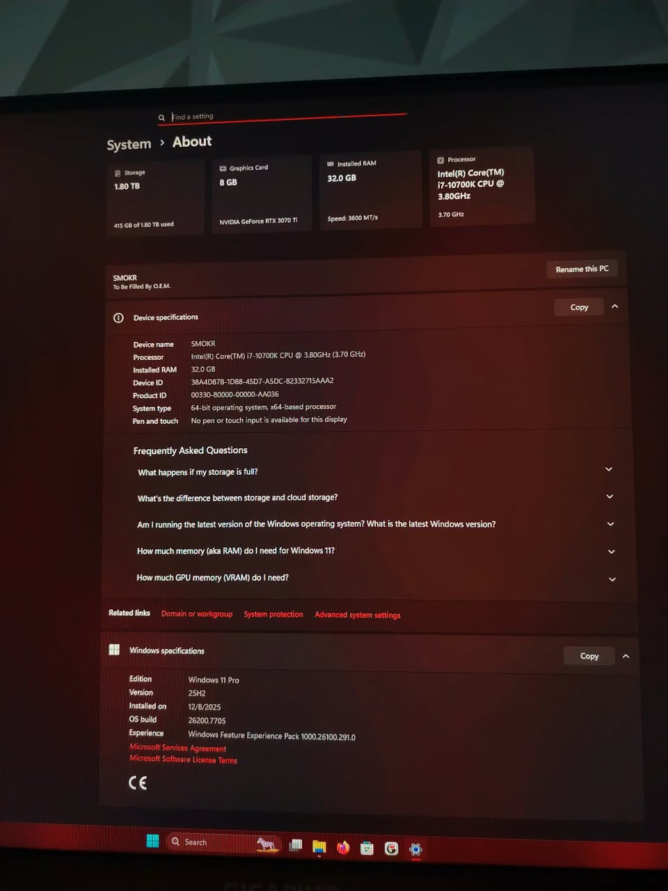 تجميعة جاهزة كل القطع براندات معروفة
السلام عليكم التجميعة سعرها 1400 بيها مجال وكل كراتينها موجوده

i7 10700k
3070ti aorus master 3fan
ram ddr4 8×4 3600mhz xpg rgp
power 700w fsp gold
cooler 360ml msi 
caes white full  7 fan
Mb ASRock z490 stell legend 
 Hard 1t ssd
توصيل موجود مكاني بصرة رقمي ***********
