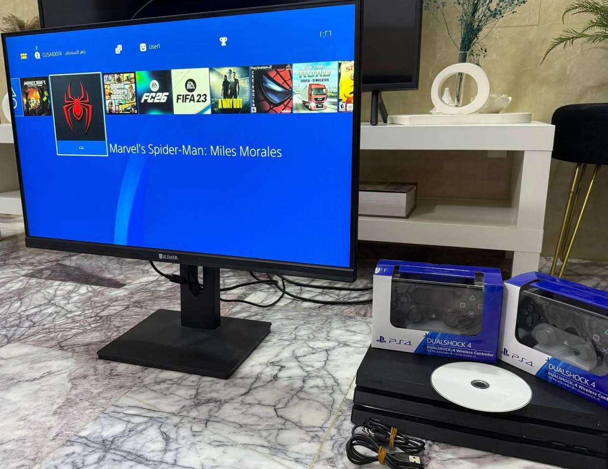 للبيع جهاز 4 برو مع ملحقات كاملة:
الجهاز: PS4 Pro (يدعم دقة 4K الحقيقية).

المساحة: 1 Terabyte (تخزين عملاق للألعاب).

التعديل: مهكر على نظام 11 (التفعيل بقرص يجي وياه بكل سهولة).

الملحقات: جويستك عدد 2 .

الشاشة: شاشة قيمنق احترافية بتردد 165Hz ودقة عالية جداً (بيها إنارة خلفية مميزة مثل ما موضح بالفيديو الي بالخاص).

💰 السعر الكامل: 500 ألف دينار فقط.
📥 للتواصل والاستفسار: يرجى إرسال رسالة على الخاص.

ملاحظة: العرض كامل والجهاز نظيف جداً، والشراي ما راح يتعب ويا شي.+ اكثر من 20 لعبة بي وتكدر تحمل 400 لعبة من خلال كيمباتو...


**إذا كنت صاحب هذا الإعلان وتريد حذفه لأي سبب، رجاءا أرسل رسالة إلى الدعم الفني**