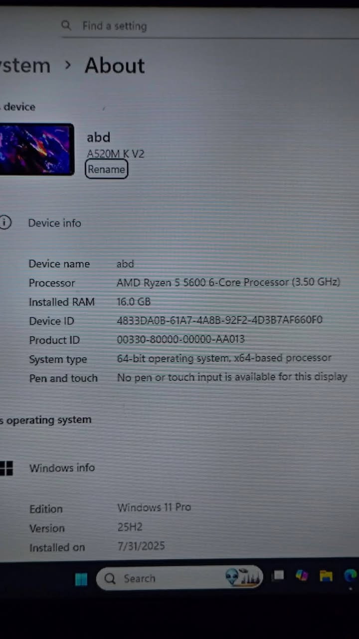 السلام عليكم PC للبيع مستعجل السعر ٨٠٠ الف قفل
موصفات 
AMD Ryzen 5 / 5600

RAM : T. FORCE. 8/×2.  16GB

NVDIA : RTX 2060

SSD : 128 GB

HDD : 500 GB

العنوان : موصل / نينوى 

***********
