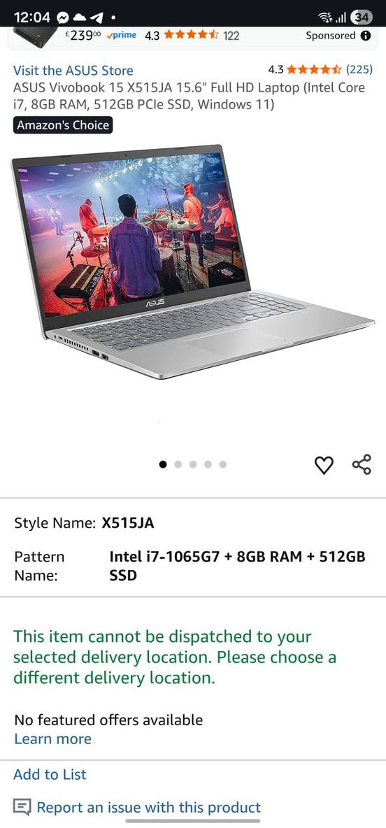 💻 لابتوب ASUS X515 – أداء قوي للدراسة والعمل
✔️ معالج Intel Core i7
✔️ 1Tb
✔️ شاشة كبيرة 15.6 إنج
✔️ تصميم أنيق وخفيف وسريع بالاستجابة
✔️ مناسب للدراسة، الأوفيس، التصميم الخفيف والمونتاج
📦 الجهاز نظيف ويعمل بكفاءة عالية
💰 السعر: 625,000 دينار عراقي
📍 التسليم يدًا بيد
📩 للاستفسار مراسلة الخاص


**إذا كنت صاحب هذا الإعلان وتريد حذفه لأي سبب، رجاءا أرسل رسالة إلى الدعم الفني**