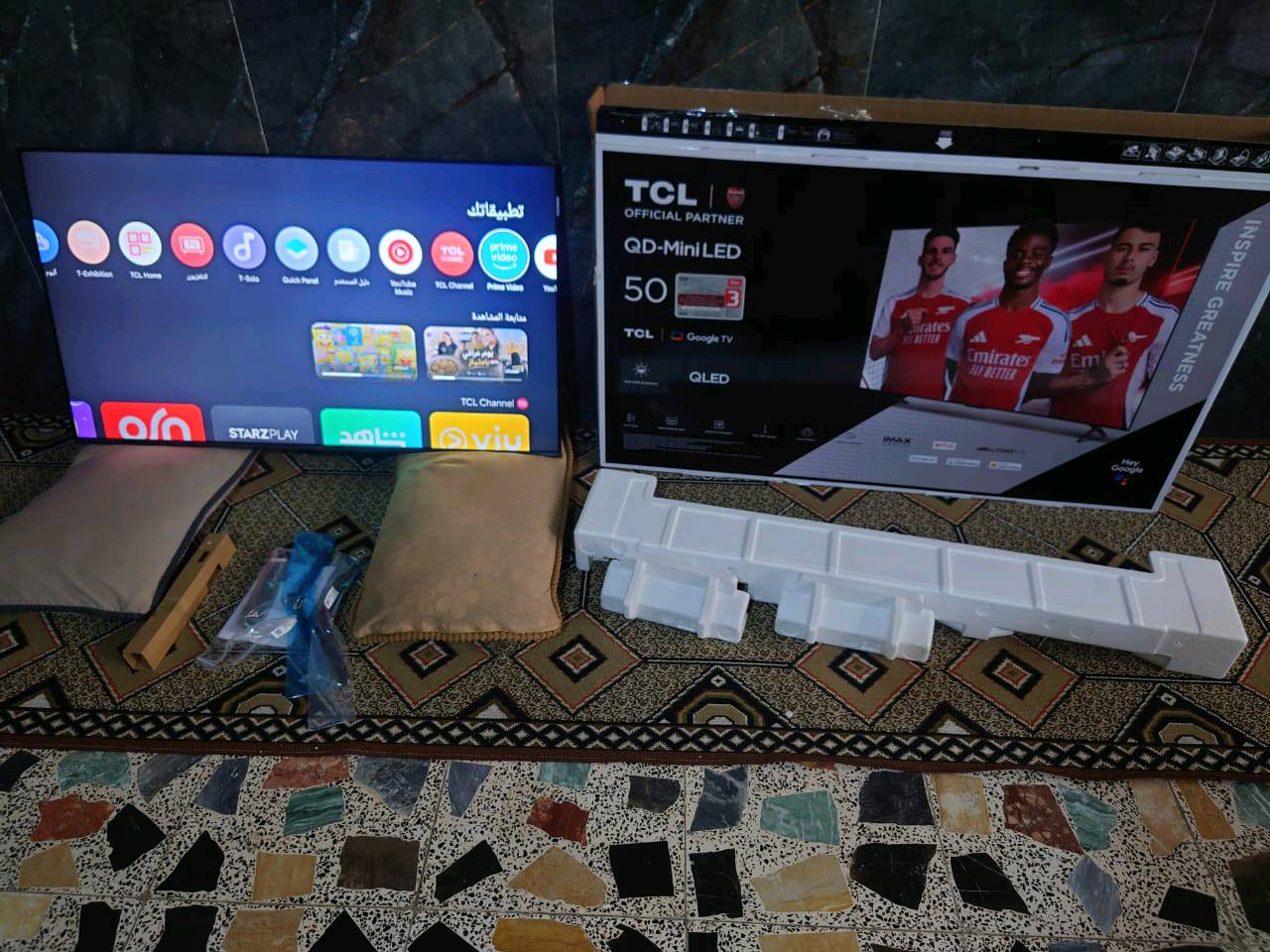 شاشة tcl c6k منلد حجم 50 ا استخدام اسبوع فقط  مع كافة ملحقاته للبيع السعر 600 مجال كلش بسيط علما سعر الجديدة ب675 عنواني بغداد اي استفسار عالرقم ***********