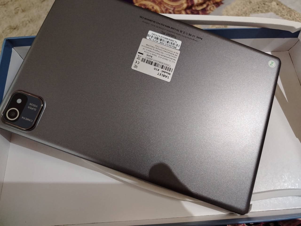 Teclast T40 
📱 الشاشة: 10.4 بوصة IPS بدقة 2000×1200 (2K)
⚙️ المعالج: Unisoc Tiger T618 ثماني النواة
🧠 الرام: 8 جيجابايت
💾 التخزين: 128 جيجابايت مع دعم microSD
🤖 النظام: Android 11 (قابل للتحديث حسب الإصدار)
📷 الكاميرا الخلفية: 13 ميجابكسل
🤳 الكاميرا الأمامية: 8 ميجابكسل
🔋 البطارية: 8000 mA
حوالي 40 فريم بوبجي 
📶 يدعم Wi-Fi، ونسخة 4G تدعم شريحتي اتص
السعر:175  الف وبي مجال

بغداد حي العامل الاتصال ***********
***********
