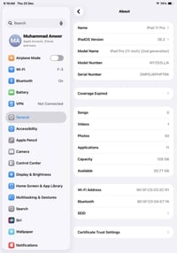 إعلان بيع:  (مستعمل - بحالة ممتازة)  أبيع iPad Pro 11 الجيل الثاني (مو...