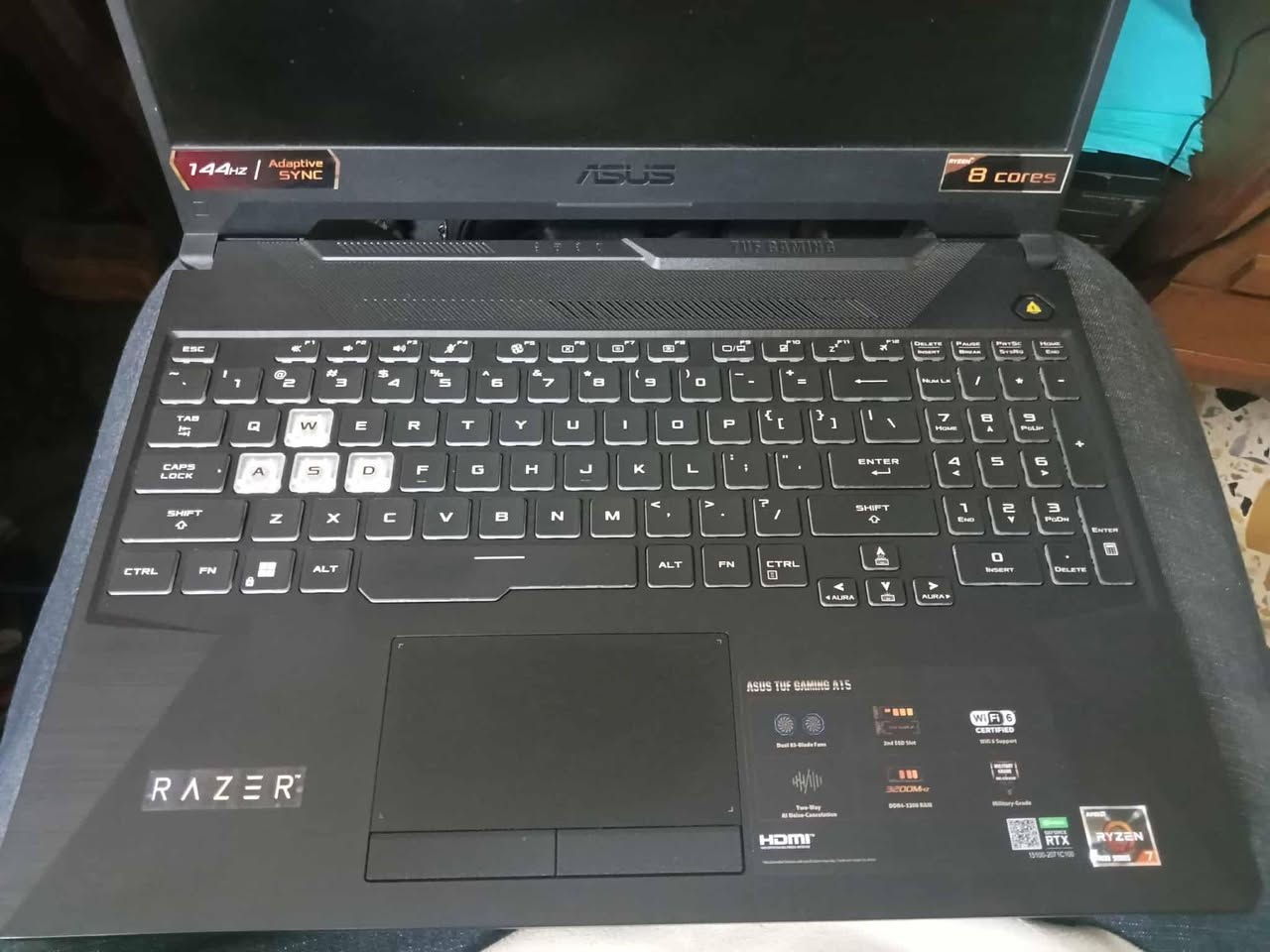 لابتوب للالعاب للبيع
Asus tuf gaming A15 شبه جديدة 
البطارية في حالة ممتازة والشاحنة الاصلية 
المواصفات كدامك في الصور 
Rtx 3050 
CPU rayzen 7 
 دبل Hard 512 ssd ddr4 nividia 
Ram 16 
144hz 
جدا حلوة بالالعاب خاصتا فورزا و العاب الاركيد 
رايدها ب820 وبيها مجال للشراي 
رقمي *********** موقعي بغداد
