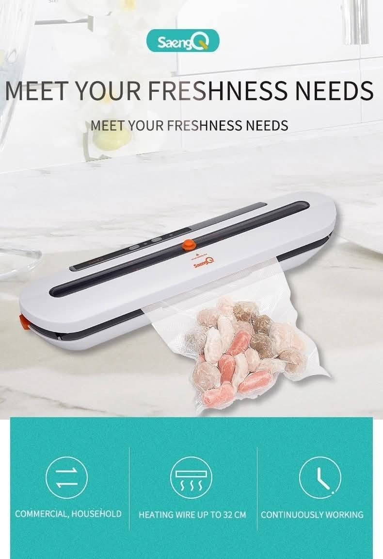هذا الجهاز هو آلة تفريغ الهواء وتغليف الأطعمة (Vacuum Sealer) بتصميم عصري وأبيض اللون، يستخدم لحفظ الأطعمة طازجة لفترات أطول.يعمل الجهاز بقوة شفط تصل إلى 60 كيلو باسكال (kPa) تقريباً، ويوفر تشغيلاً سهلاً بلمسة واحدة لختم الأكياس.عادة ما تأتي هذه الأجهزة مع 10 أكياس مخصصة للتغليف، وتعمل بقدرة كهربائية تبلغ حوالي 80 واط.
السعر ٣٠
يوجد توصيل بغداد 5محافظات 6


**إذا كنت صاحب هذا الإعلان وتريد حذفه لأي سبب، رجاءا أرسل رسالة إلى الدعم الفني**