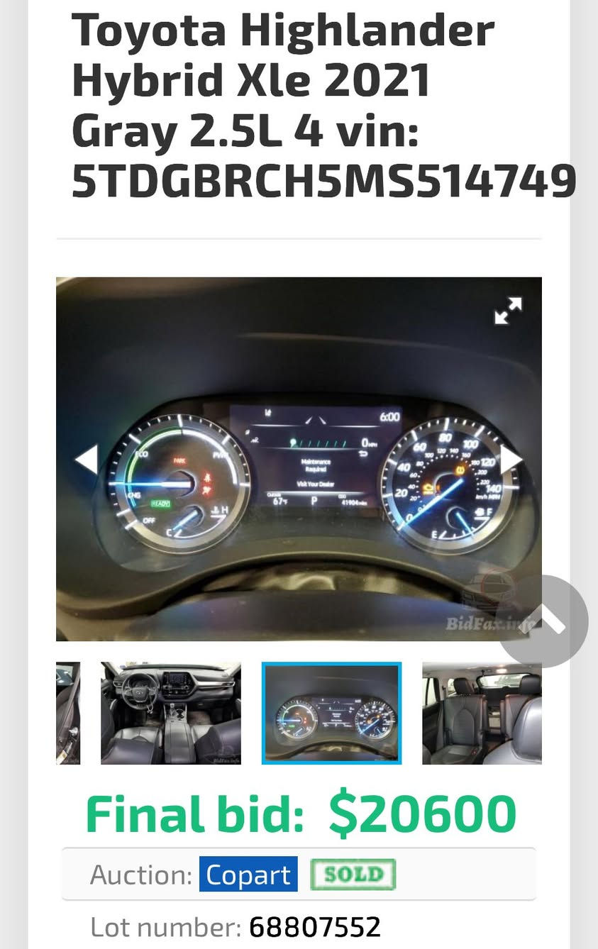 هايلندر ٢٠٢١ هايبرد
تيوتا هايلاندر هايبرد موديل 2021 فورويل AWD بدون ايرباك مواصفات السياره VIP XLE  بلاك أدشّن سياحية كشنات جلد منفصل 7 راكب دخول ذكي بصمه أبواب تشغيل عن بعد شاشه لمس تبريد منفصل 3 قطع 
دبل كشن كهرباء وتدفئة المقاعد 
ستائر بلادي فتحة سقف رادارات محيطية
لايت زنون بلادي *********** وتساب
سنويه بسمي رقم بغداد السعر ٢٥٥
