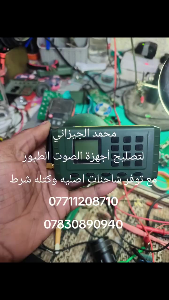 محمد الجيزاني
تصليح اجهزة صيد الطيور مع توفر جميع المواد الاحتياطيه ***********اتصال وات
