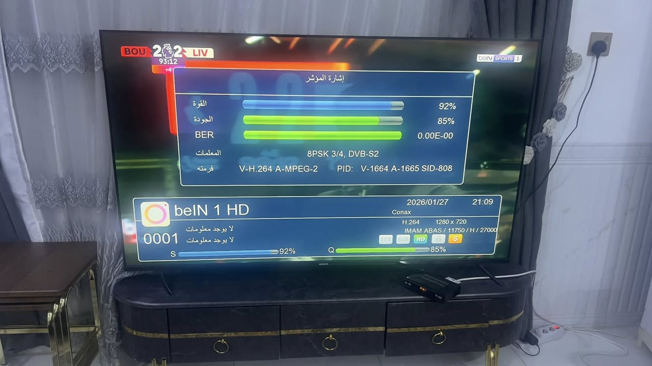 تم تنصيب شبكة الوند للبث الرقمي الرياضي
باقة bein SPORTS الرياضية وقنواتSSCوابو ظبي
وقنوات الرابعة SPORTS 
تم التنصيب على كلا البرجين تولفروش و إمام عباس بنفس الإتجاة وتم برمجة قنوات الكلة البرجين
العمل في خانقين-ملك شاة

الاشتراك الشهري 16 الف
ثلاثة اشهر 45 الف
لتنصيب الستلايت+شبكة الوند للبث الرقيمي الرياضي+تنصيب الكاميرات
علي رياض-***********
