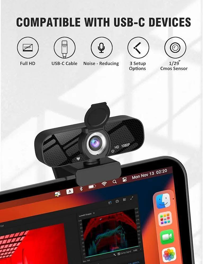 ويب كام فول HD + ستاند مكتبي 🫡🔥

 دقه 1080 Full HD ✅

تدعم التركيز التلقائي Auto focus ✅ 

مايكرفون مدمج يعمل على تقليل الضوضاء ✅ 

تصحيح تلقائي للألوان ✅

غطاء للخصوصيه ✅

ستاند ثلاثي مكتبي ✅

متوافقه مع PC /windows/macbook ✅

السعر 13 الف فقط 🫡 🔥 

توصيل جميع محافظات العراق 5 الاف 🚙 🚗 

للأستفسار والحجز التواصل واتساب 📞 

***********

عنوان المركز : بغداد الحريه الثانيه شارع الحريه الثانيه قرب مكتبه الكراون مقابل صيدليه العنفوان مركز شمس للموبايل
