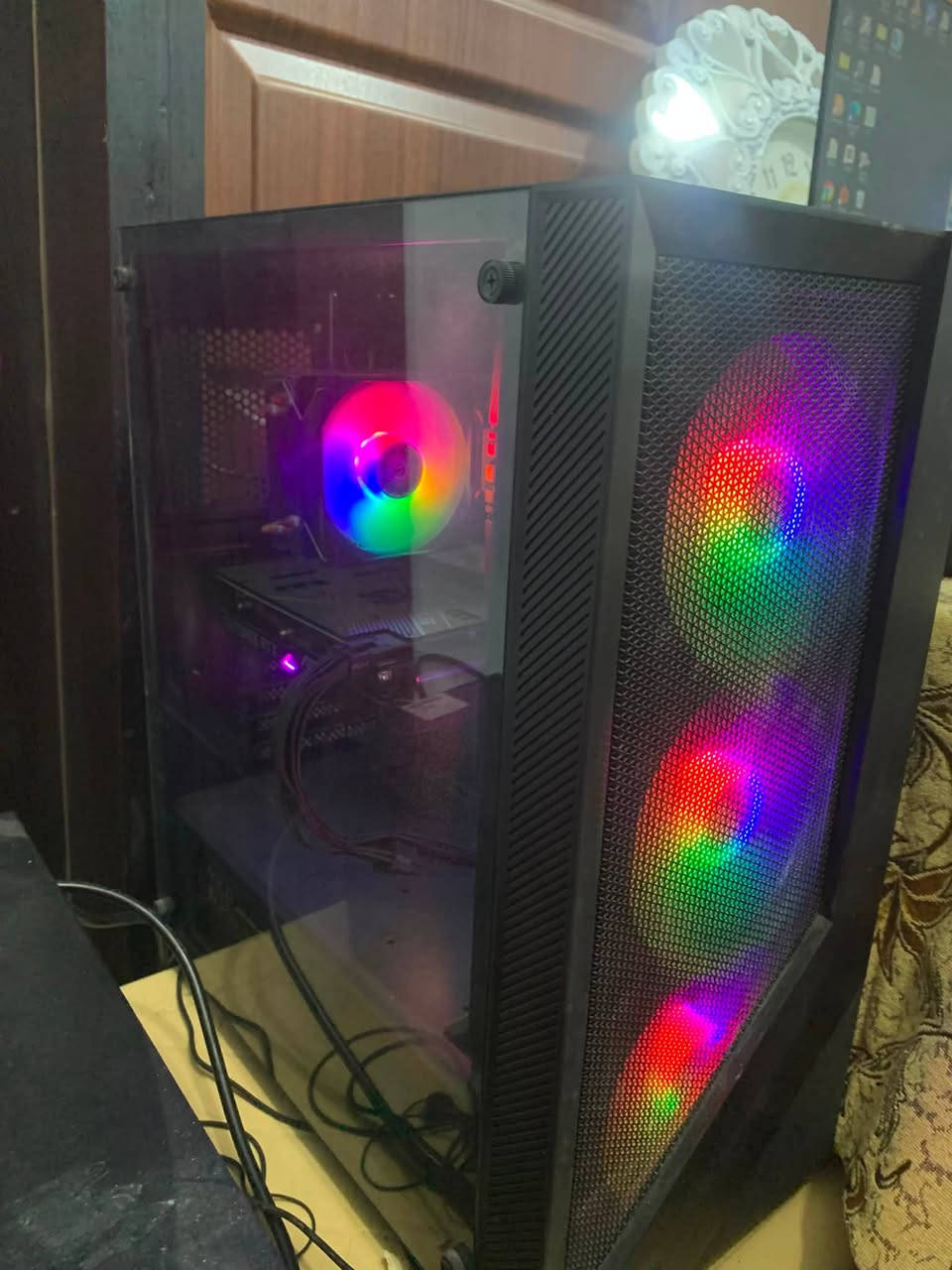 CPU
15-12400F
GPU
RTX 3060 12GB ASUS
RAM
32 GB  GB 3200MHZ
iot

 STORAGE
 1TB. M.2

MOTHERBOARD
ASROCK H610M

POWER SUPPLY
650w gold full modular

COOLER
SNOWMAN MX2
CASE
FANTECH CG77
 السعر  مليون و مية و بيها مجال 
واتساب : ***********
مكاني النجف توصيل موجود
