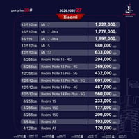 بيع  السلام عليكم شاوكي نوت 15 برو بلس  ٥١٢/١٢ لون جوزي جلد مميز استعم...