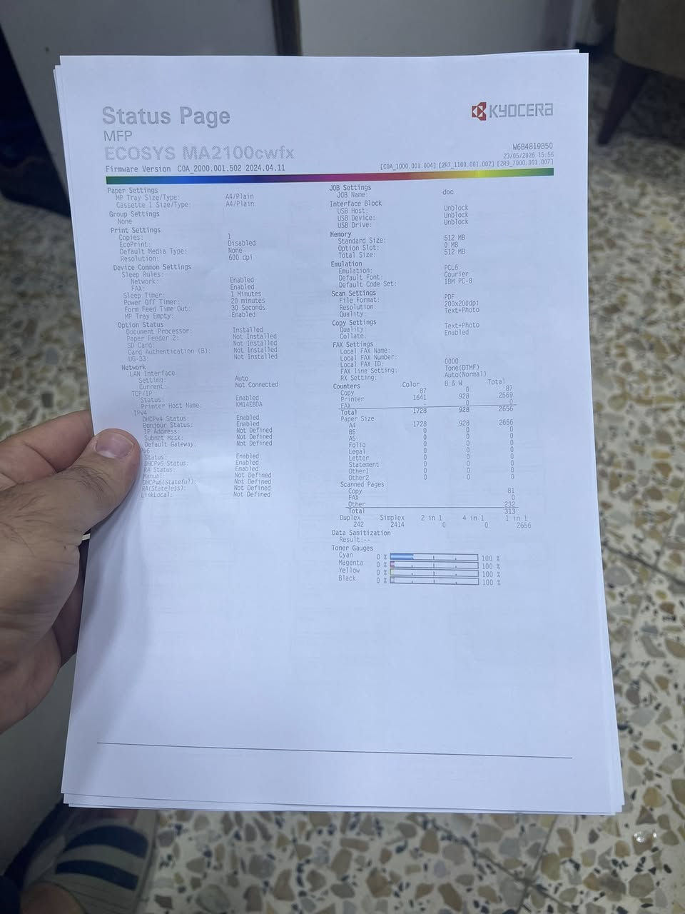 طابعة. Ecosys MA 2100.    ساحبة فقط. 2656 المكان الشعب سوق شلال.  ***********

