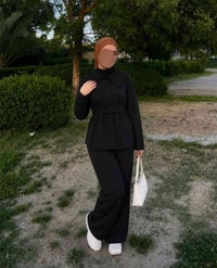 سوت نسائي خامه جسيكا تركي سواد فاحم  ياخه كيبور  قياسات 38_48 السعر بـ...