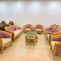 تخم 10 مقاعد  موديل روعة مصنوع من خشب الجوز  قماش مقدف صبغ حراري