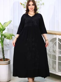 دشداشه كشمير • اسود • مقاسات 2XL-5XL