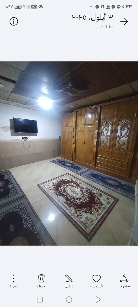 للبيع تجاوز ميتين متر ستقبال ومطبخ وهول وصحيات اكو بعد حديقه وره البيت مال غرفتين او ثلاثه يمه مولد ومدرسه قريبه جدا للاستفسار عله الرقم ***********
