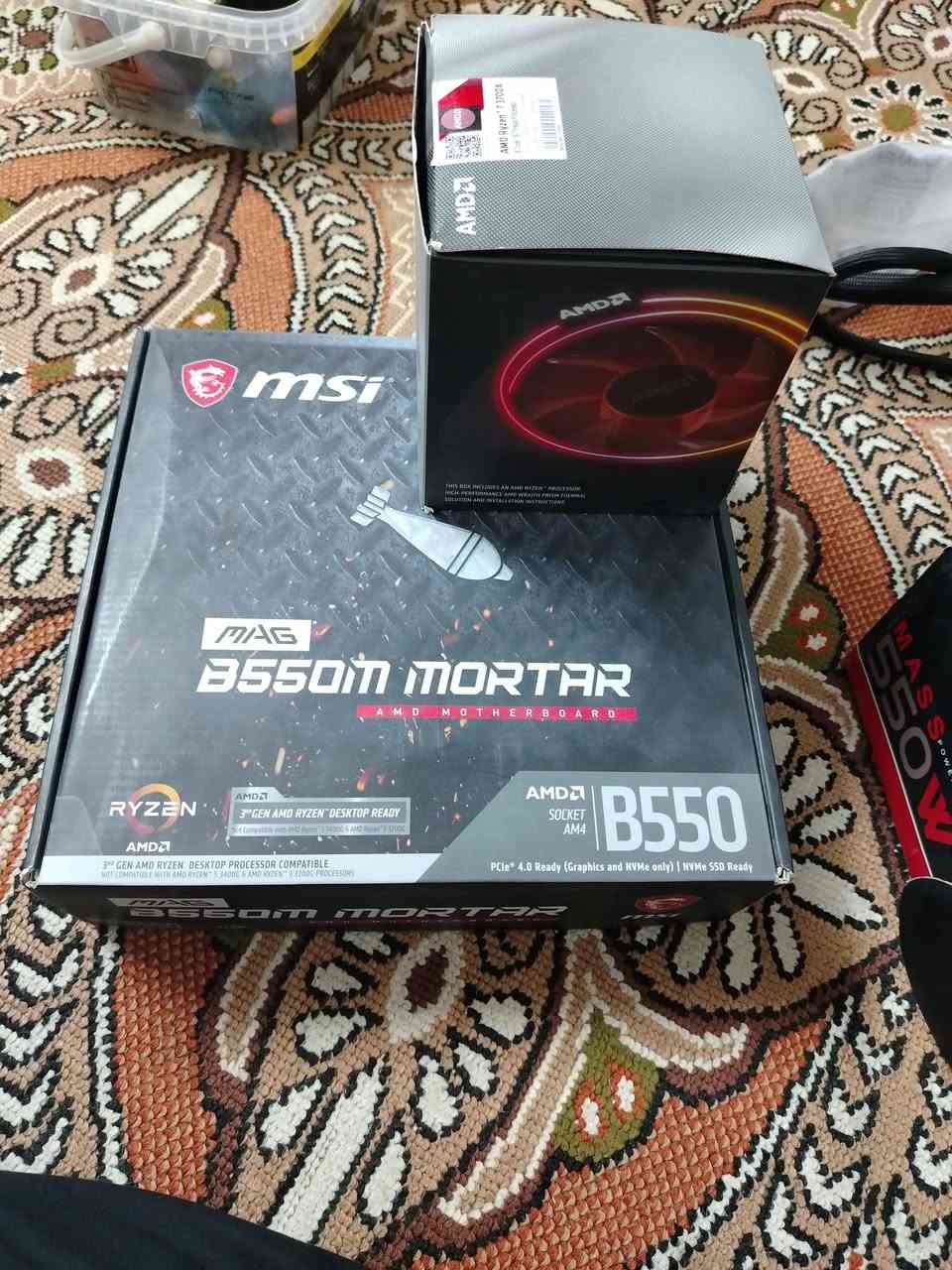 mag b550m mortar
AMD Ryzen 7 3700X
ram 16gb ddr4 3200mhz fury
cooler deepcool ag400 

السعر ٤٠٠ الف
*********** 
المكان بغداد والتوصيل بغداد فقط بغداد, العراق
