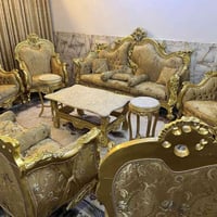 تخم ملكي مصري خشب زان عشر مقاعد مع طبلات مرمر نظيف جداً مكانه المنصور ...