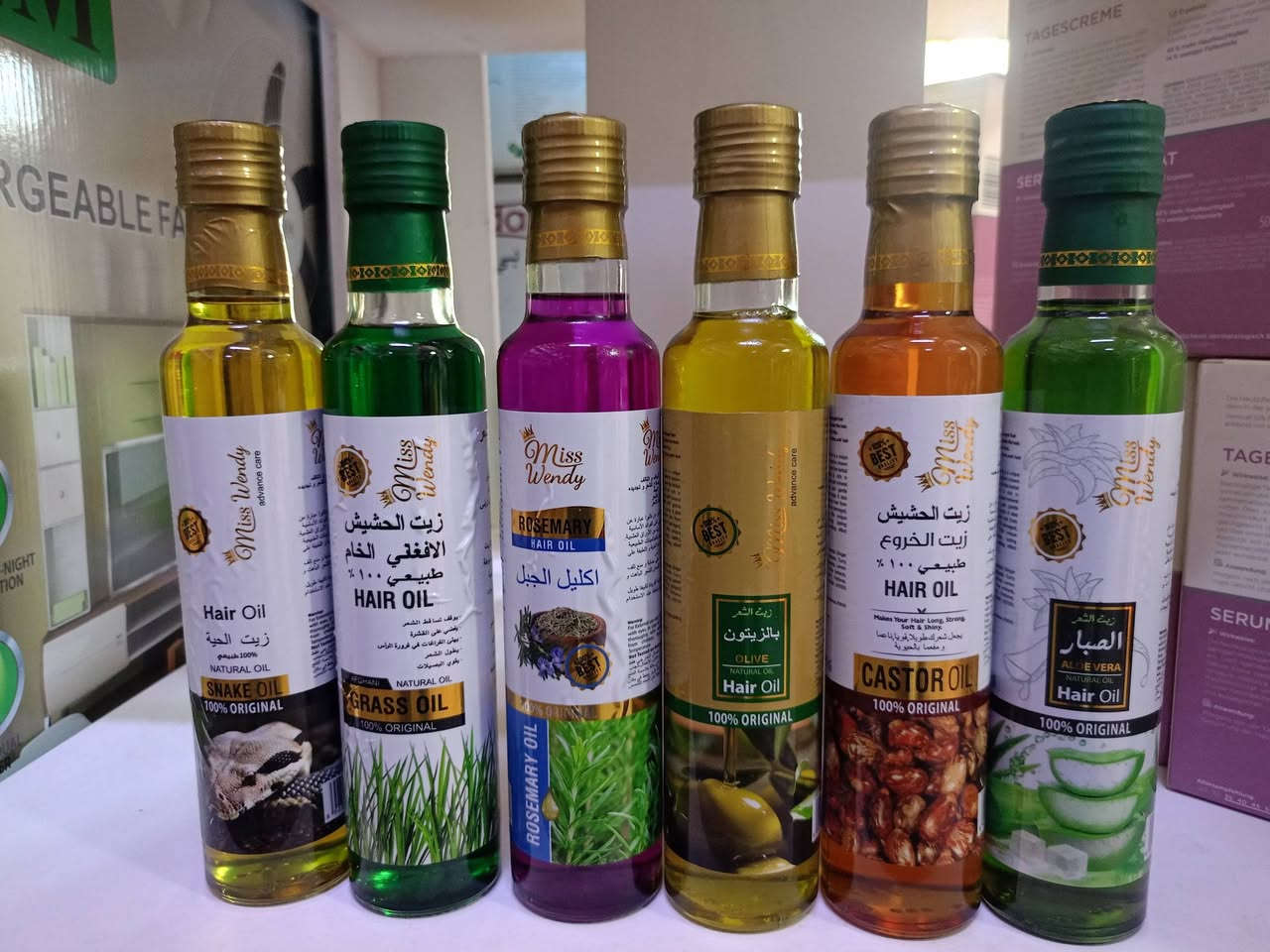 تم توفير أرقى أنواع الزيوت النباتيه الطبيعية ...ماركات اصليه من أرقى الشركات....زيوت لانواع الشعر......زيوت طبيعية 100 /100 ....زيت الزيتون.....زيت الخروع.......زيت الحشيش........زيت الصبار.........زيت الحية........زيت اكليل الجبل.......زيت الحشيش الافغاني.......سعر العلبه 8000 ألف دينار........سعة العلبه 250 ملي غرام...... الامازون للماركات الأصلية..... العنوان الديوانية شارع الاسكان الرئيسي مجاور مجمع كفيل كربلاء..........بادرة حسن أبو فاطمة....رقم الهاتف ***********.......

