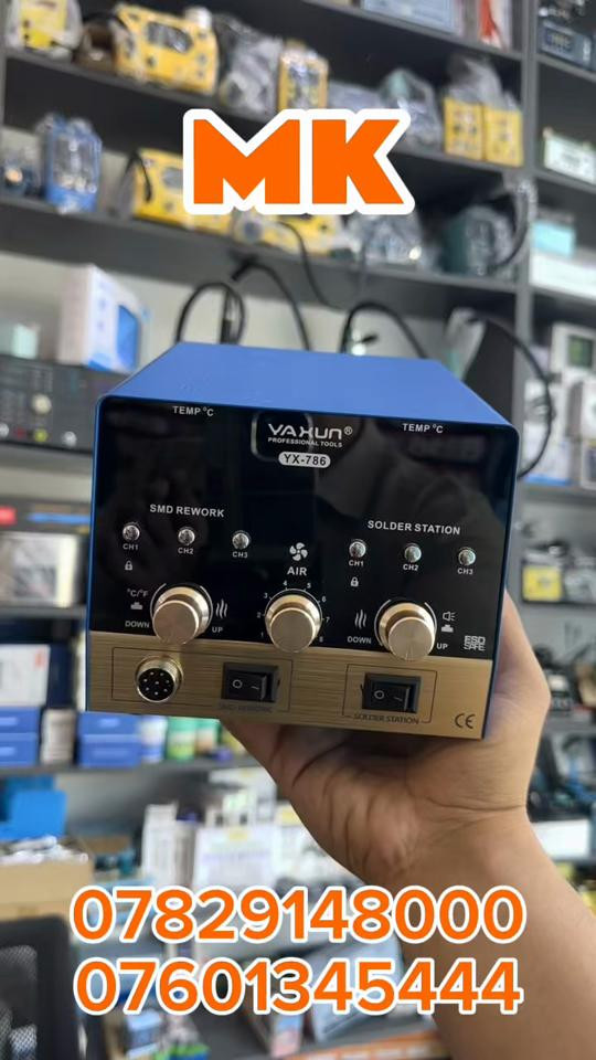 محطة اللحام الاحترافية YAXUN YX-786 وصلت الآن! إذا كنت تبحث عن الدقة والاعتمادية في صيانة الهواتف الإلكترونية، فإن YAXUN YX-786 هي الخيار المناسب لك. ✅ محطة 2 في 1 (هوت إير + كاوية لحام) ✅ تحكم مستقل بدرجة حرارة الهوت إير والكاوية ✅ ضبط سرعة تدفق الهواء بسهولة ✅ قنوات حفظ إعدادات (CH1 / CH2 / CH3) لتبديل سريع بين أوضاع العمل ✅ نظام حماية ESD Safe لحماية المكونات الحساسة ✅ مناسبة لأعمال فك وتركيب الآيسيات، تغيير منافذ الشحن، وصيانة البوردات بدقة عالية. 📍 متوفرة الآن لدى شركة محمد الخفاجي MK 📞 *********** 📞 ***********
