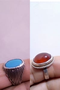 خاتمان من العقيق اليماني والرضوي الازرق الصافي لبه الاستفسار   مراسلة ...