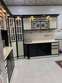 احدى اعمالنا السابقه بلونين الاسود والكريمي  داخل خارج المنيوم تركي در...