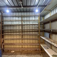 رفوف حديد عدد 3 الارتفاع 275  اثنين عرض 3 متر واحد عرض 2 متر السعر200 ...