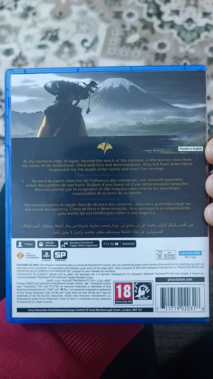 Ghost of yötei
كوست اوف يوتيه 
50 الف


**إذا كنت صاحب هذا الإعلان وتريد حذفه لأي سبب، رجاءا أرسل رسالة إلى الدعم الفني**