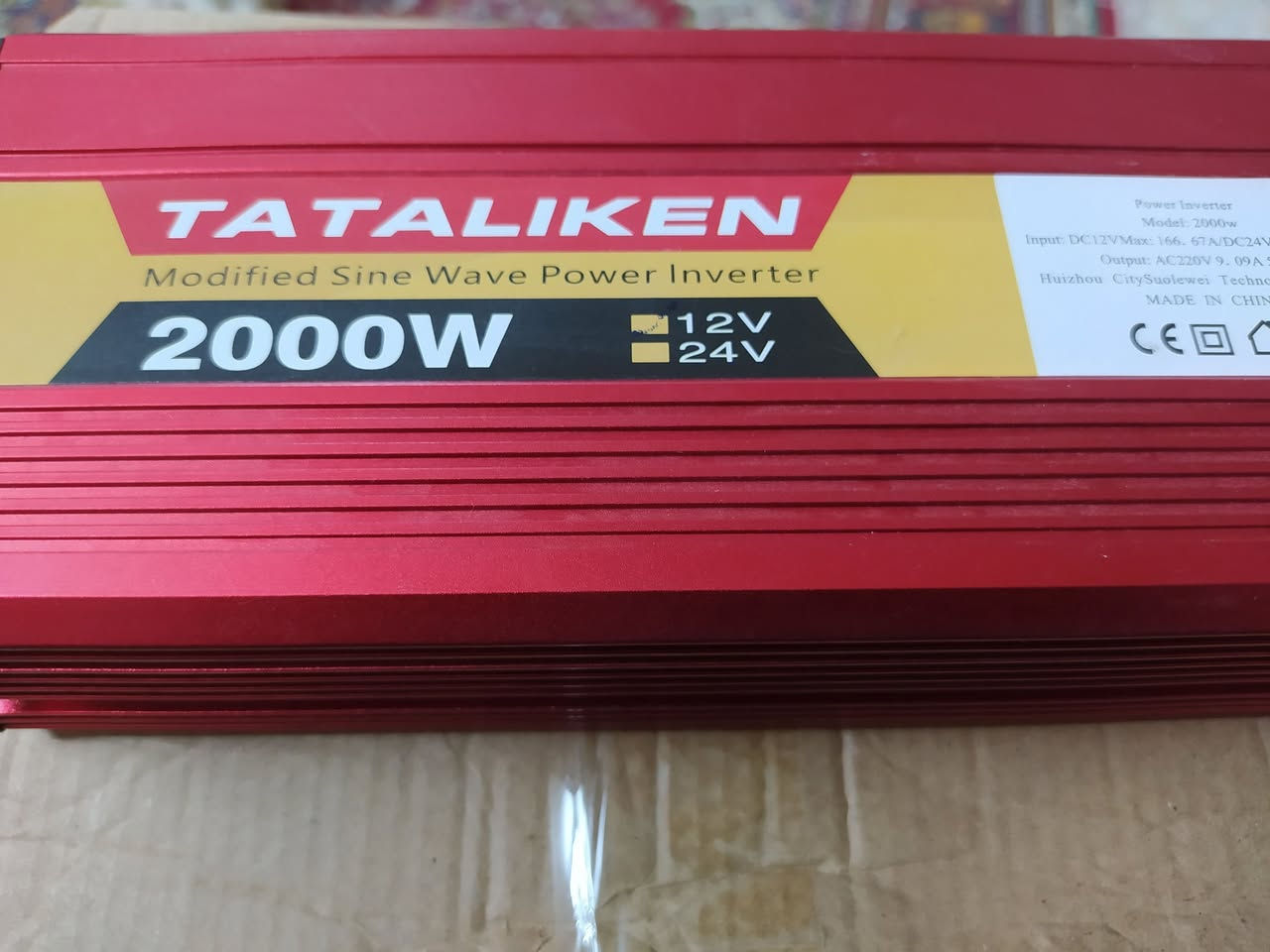 عاكسه انفيرتر ماركة تاتلكين  2000 واط جديده كارتون فيها فان تبريد وفديو توضيحي لعمل الانفريتر السعر 45 الف مع التوصيل للحجز *********** واتساب
