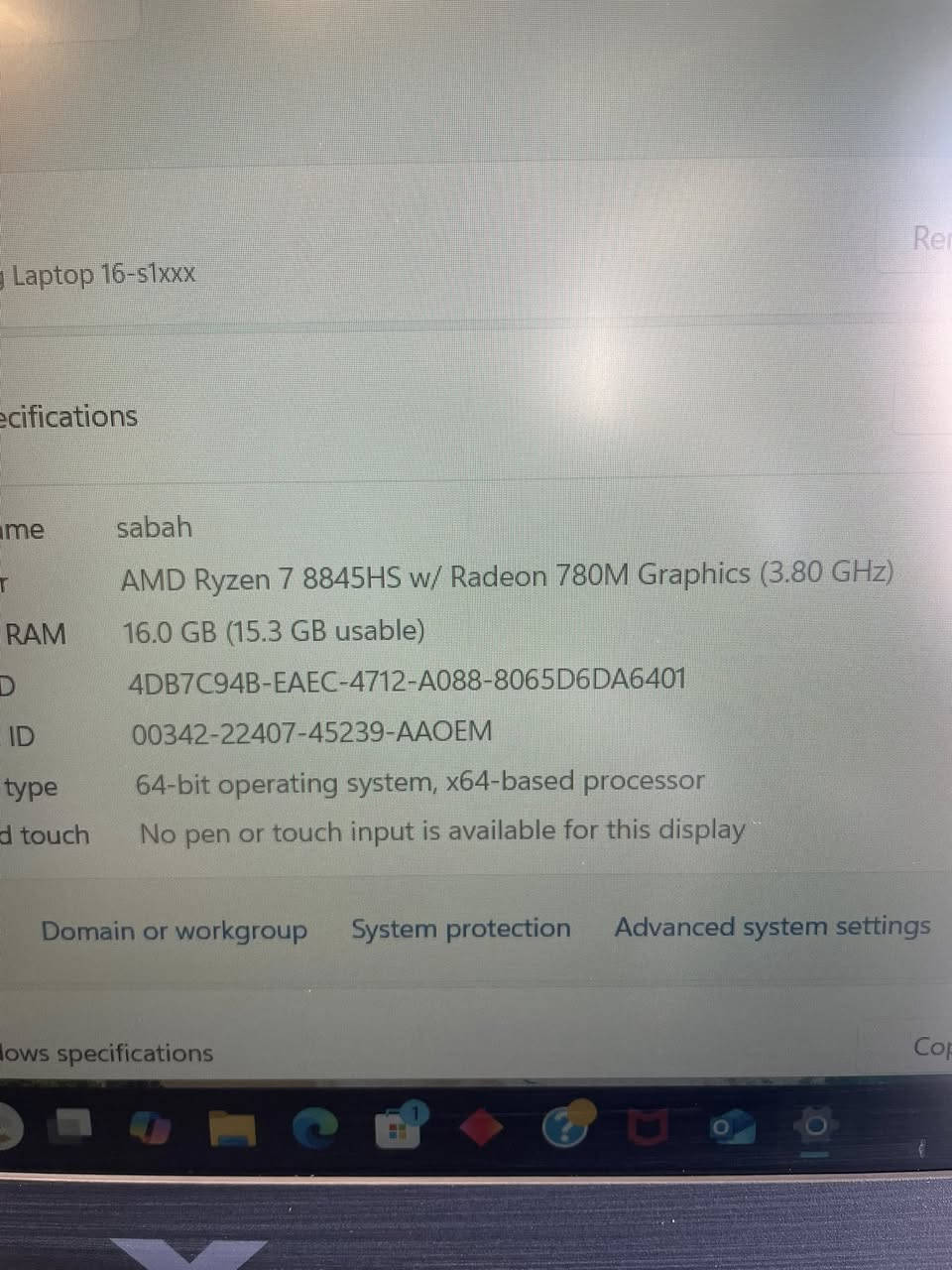 HP victus
razn7 8845hs
ram 16G 
ssd 512G 
rtx 4070  8G 
144hz  15inch 
نضافه 100‎%‎ اخت الجديده 
السعر : 1،350،000
بغداد المنصور 
***********

