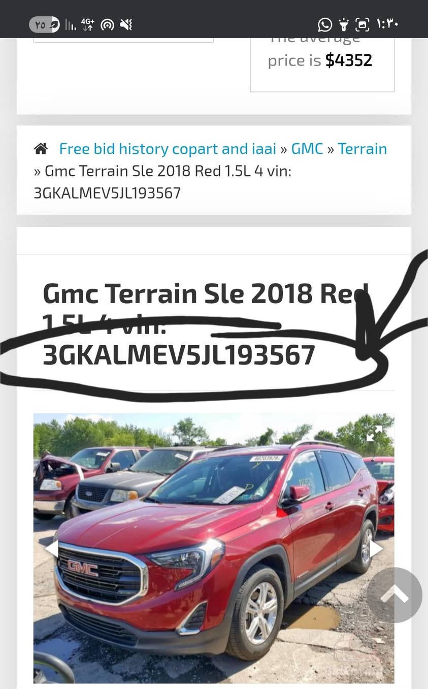 جمسي تيران موديل ٢٠١٨ 
المسافه المقطوعة ١٢٠ الف كيلو متر 
الرقم كربلاء 
السعر ١٢٠ ورقه
رقم التليفون ***********
