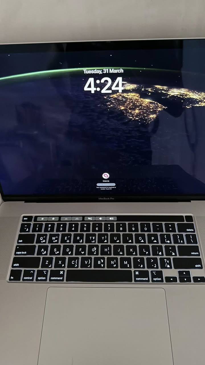 ⁨Macbook pro 2019
Core i9
Amd 5500 4gb
1 TB Hard
16 GB Ram
Battery: Normal 
الجهاز بي نظامين 
ماك وويندوز
مناسب للبرامج الهندسيه
الجهاز نظيف كامل ملحقات شاحن والكارتونه
موجود توصيل كل المحافظات
لمعرفه السعر يرجى التواصل
***********⁩
