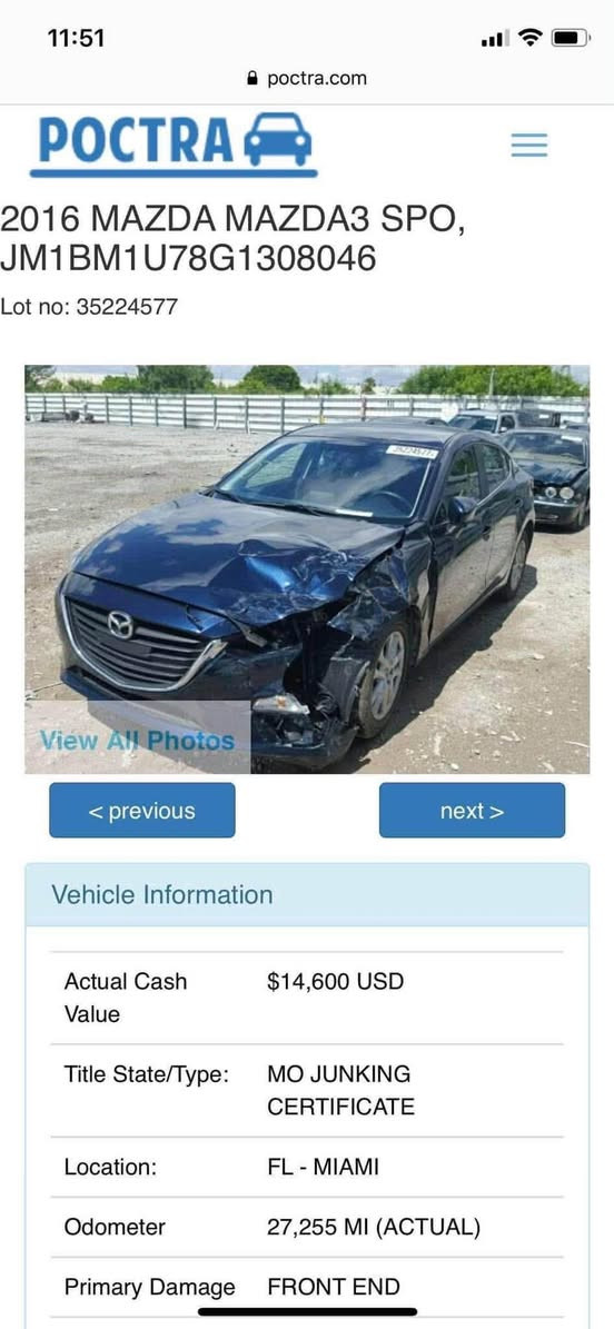 مازدا ٣ مۆدیل ٢٠١٦ بۆ فرۆشن

Mazda 3 2016 ٩٥ وەرقە مجالەکی کەم

مواسفات بەسمە و شاشە و رادار ئاوینە

مکینە ٢.٠ گیر و مەکینە بە شەرت ١٤٠ رۆشتوە

٣ پارجە و نیو بۆیاغە تەزرەکی زۆر کمی هەیە ناوی هیج نەگرتوە 

.

*********** أربيل, العراق
