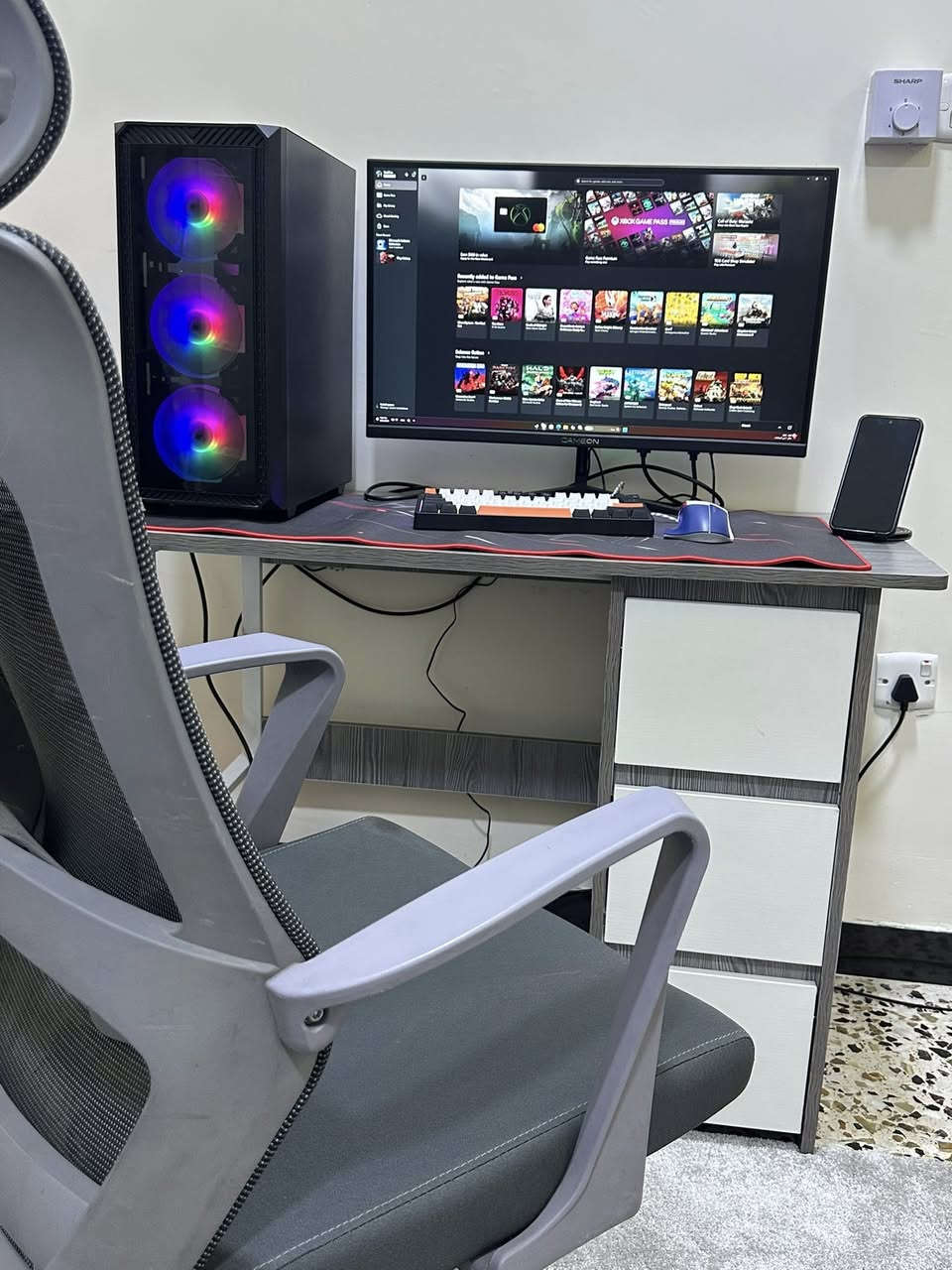 للبيع كاملة ب مليون و 200 الف
i5 12400f
 ram 16 3200 lexar 
m.2 512 lexar asus h610m k kd4 rtx 306012 asus Ps 650w azza

شاشة جديدة نوع GAMEON حجم 27 180hz
ميز جديد + كرسي + يو بي اس 

وياها حساب ستيم بيه لعبة بلاك اوبس 7 
وحساب game bass بريموم مفعل شهر

العنوان بغداد 

*********** واتساب
