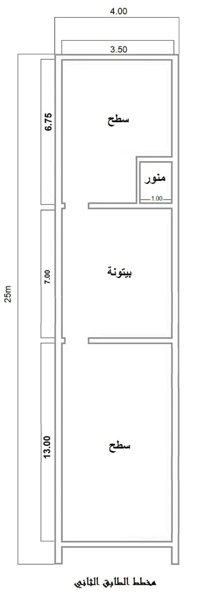 لدى مكتب الباري قطعة ارض طابو صرف للبيع  
المساحة : 100م واجهه 4 م نزال 25 
السعر  : 30 مليون مع المجال 
العنوان : كربلاء - الحسينية - العطيشي - حي الزهراء - شارع العجلان
للاستفسار : ***********
ادناه نموذج من الخرائط التي تتناسب مع القطعة وتتكون ما طابقين...
