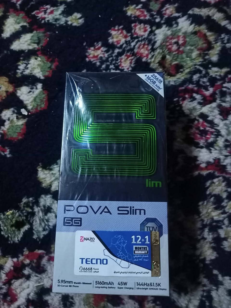 تكنو بوڤا سلم 5G
ذاكره256 رام16 
بطاريه5160 شحن 45واط 
جهاز نضيف لوك مستخدم سبوع 
كامل ملحقات
260 وبي مجال 
رقم صاحب الجهاز
***********
