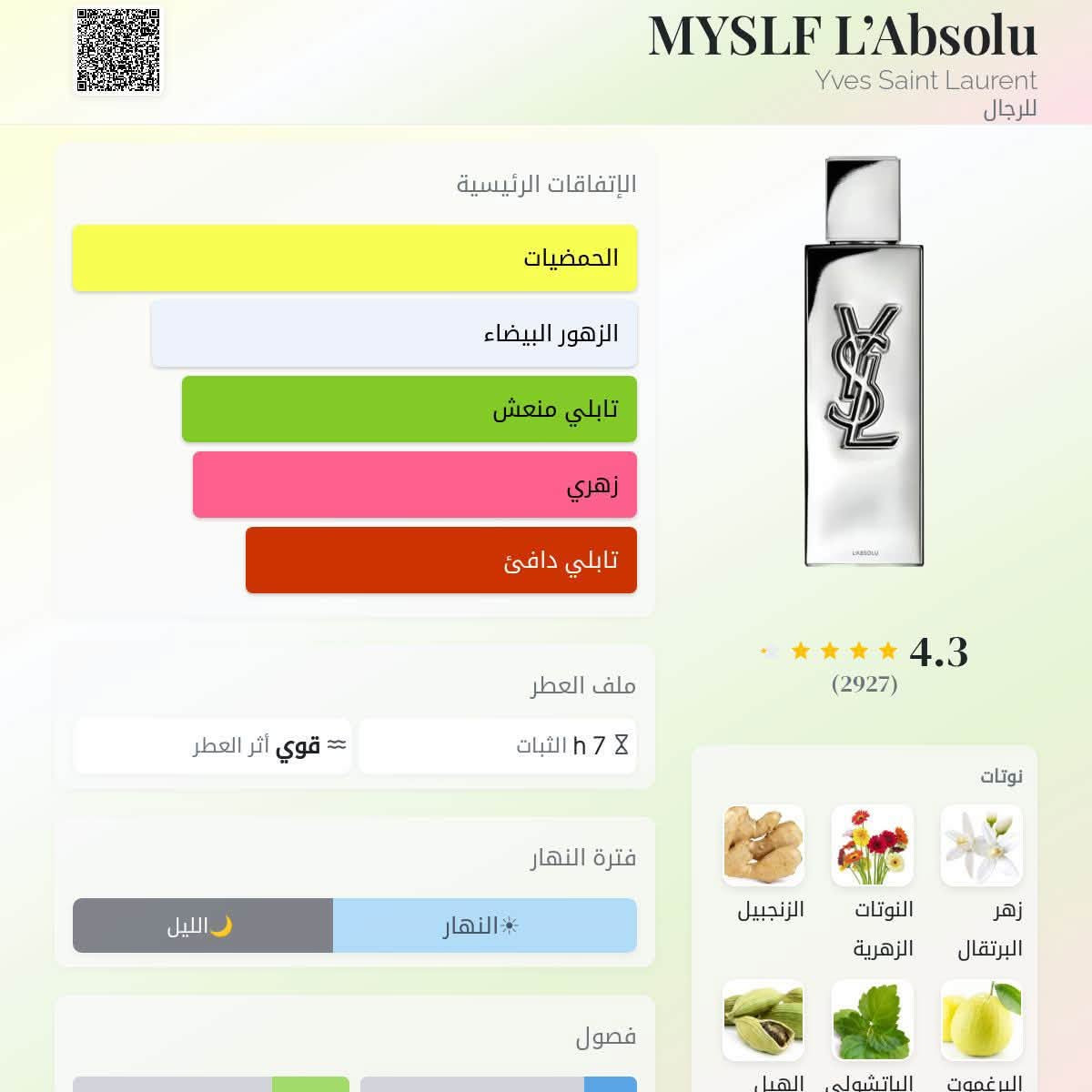 ماي سيلف سان لوران الباتش الجديد لابسولو العطر جميل جداً متبقي مثل مواضح تقريباً 75مل مكاني بغداد عندي توصيل سعره 90الف 
***********
