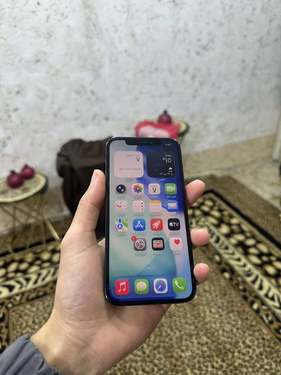 12برو فقط جهاز نضافه100/100 كله شغال 
ذاكره128
بطاريه78
مبدل شاشه اصليه شرط 3خيارات 
كامرات اتصال كله فول 
فيس إيدي واكف
بيع اوً مراوس سعر الجهاز 225 ألف فقط مكان رمادي ورار
***********
