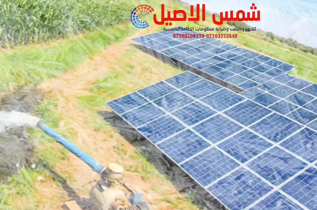 هل تعاني من انقطاع الكهرباء أو ارتفاع كلفة الوقود في المزارع؟
شمس الأصيل تقدم لكم الحل الذكي والأوفر لتشغيل:
🚜 مضخات المياه
🌾 أنظمة الري

🔋 مميزات منظوماتنا الزراعية
✔ تعمل بالطاقة الشمسية 100%
✔ تشغيل مستمر للمضخات والري
✔ تقليل كلفة الديزل والكهرباء
✔ معدات أصلية بضمان حقيقي
✔ نصب وتشغيل من قبل مهندسين مختصين 
🧩 مكونات المنظومة
🔹 ألواح طاقة شمسية عالية الكفاءة
🔹 انفيرترات مخصصة للمنظومات  الزراعية
🔹 قواطع حمايه اصليه 
🔹 هياكل تثبيت مقاومة للظروف الجوية

📍 شركة شمس الأصيل للطاقة الشمسية
📞 للاستفسار والطلبات: ***********
📍 بعقوبة خلف المحافظة الشارع المقابل لثانوية الجواهري
