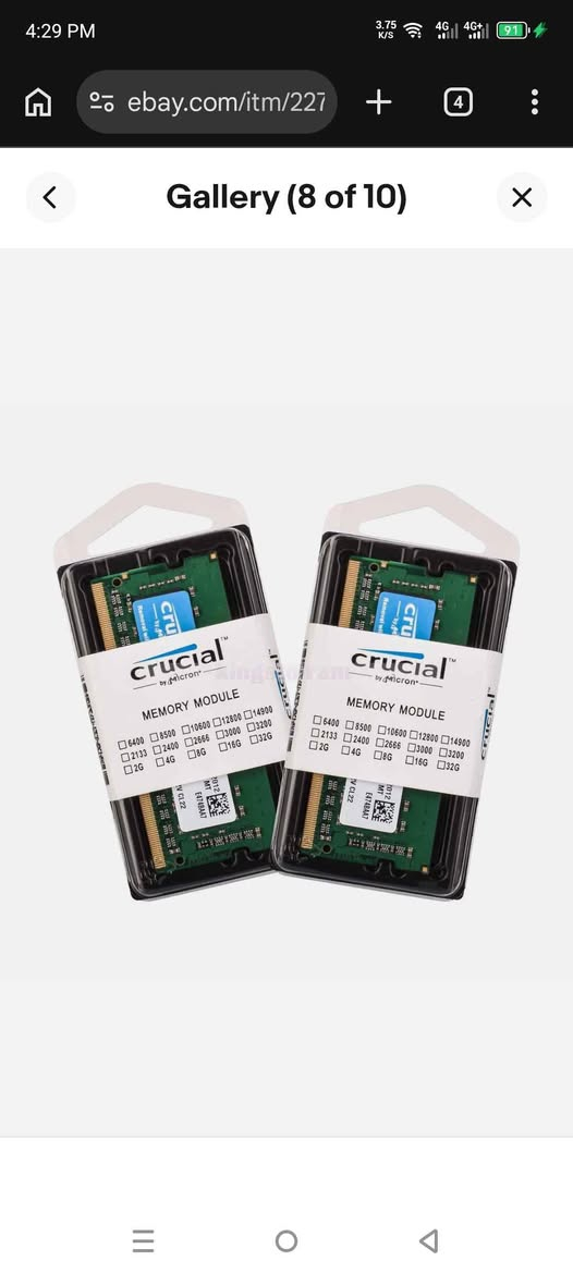 نوع Crucial بسعة 8 جيجابايت، 16 جيجابايت، 32/64 جيجابايت، DDR4، بترددات 2666،  ميجاهرتز، SO-DIMM، 260 دبوس، لأجهزة الكمبيوتر المحمولة لابتوبات الحديثه أربيل, العراق


**إذا كنت صاحب هذا الإعلان وتريد حذفه لأي سبب، رجاءا أرسل رسالة إلى الدعم الفني**