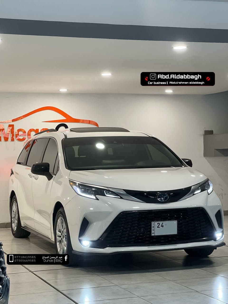 تويوتا سيينا  2023 XSE
فول وارد امريكي 
محرك 2500 هايبرد ماشيه 135 الف ميل 
صور الضرر موضح بالمنشور 
السيارة بدون صبع بدون تعديل 
ايرباك بردة راجع شركة بلادي 
السيارة ما ناقصها مصرف مرقم كامل دهوك 
السعر : 310$ ورقة و بيها مجال
للتواصل : 
***********
***********
