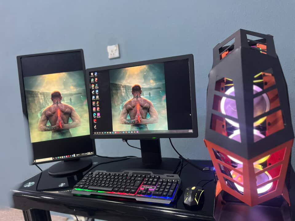 حاسبه للبيع مرتبه وكامله مع ملحقاتها شغل والعب .
السعر فقط 500 الف 
تواصل مع صاحب التجميعه واتساب او اتصال على هذا الرقم 
***********
العنوان دهوك سيميل و متوفر توصيل لكافه محافظات العراق 

المواصفات بالصور والكتابه: 

Cpu: Intel Xeon 2650 V4 12 core 24 thread 
Gpu: Amd Rx 580 8gb 2048sp
Motherboard: x99 ddr4 xeon
Psu: 400w 
Ram: 8x2 16gb 
Storage 1: 256gb ssd sata
Storage 2: 128gb ssd sata
Cooler : Air cooler rgb
Case : darkflash 8 fan rgb + hab + control 

الملحقات : 
* 2 شاشة حجم 24 و 75 هيرتز 
* ماوس Rgb
* كيبورد Rgb
* Usb WiFi+ Bluetooth
