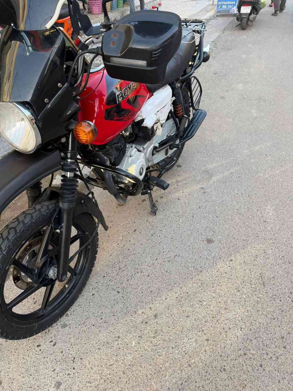 سلام عليكم شباب دراجه بوكسر جبلي موديل 2020دراجه خير من الله كهربايات كلهه شغاله تخم تاير جديد دبلات جدد دراجه مابيهه اي نقص دراجه حلو مكان الدراجه بغداد الجديده اتصال ولاستفسار ‏‪***********‬‏
